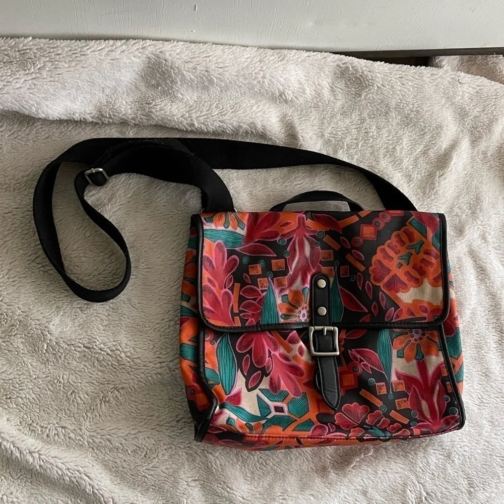 Fossil floral Key per flap medium large bag